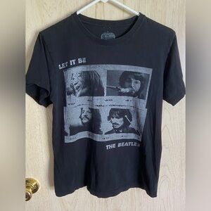 The Beatles Let It Be Apple T-Shirt 2011 Film Strips Black Sz S Read